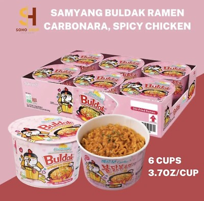 #ad Samyang Buldak Ramen Noodles Carbonara Spicy Chicken 3.7 oz 6 count $34.99