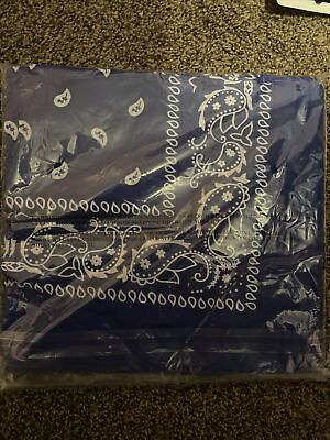 #ad Blue Paisley Scarf Bandana Head Face Covering Bikers you Get 6 InPack Sealed New $10.00
