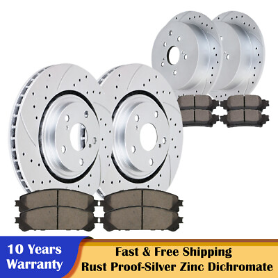 #ad Front Rear Brake Disc Rotors and Ceramic Pads for Toyota Sienna Highlander Lexus $167.58