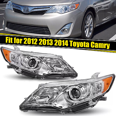 #ad Projector Chrome Headlight Assembly LeftRight For 2012 2013 2014 Toyota Camry $72.63