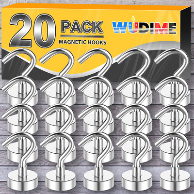#ad 20 Pack Strong Magnet Hooks Heavy Duty Magnetic Hooks For Home Kitchen 25lbs $13.49