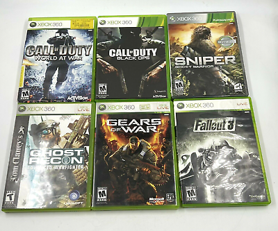 #ad LOT 6 XBOX 360 2 Call of Duty#x27;s Fallout 3 Ghost Recon Gears of Wars amp; Sniper $42.99