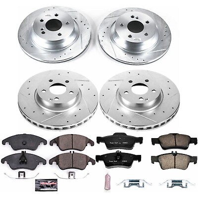 #ad Powerstop K7616 4 Wheel Set Brake Discs And Pad Kit Front amp; Rear for Mercedes $615.89