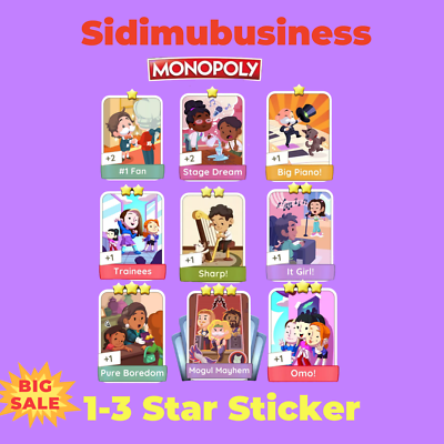 #ad Monopoly Go ⭐⭐⭐All 1 Star 2 Star 3 Star Stickers ⚡Fast delivery⚡ Cheap🔥🔥🔥 $1.99