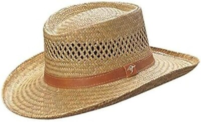 #ad kangaroo Dorfman Hat Co Rush Gambler Straw Hat Tan Large DISCONTINUED $19.95