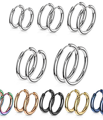 #ad 10pcs 5 Pair Hinged Hoop Style Earrings Wholesale Jewelry 10mm 20mm diameters $18.75