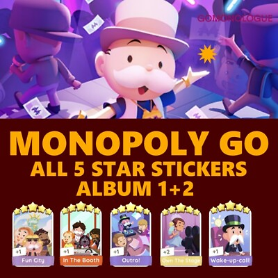 #ad #ad Monopoly Go 5 star Stickers Album 1 and 2 fast delivery $7.60