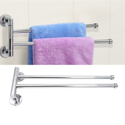 #ad Swing Out Towel Mount Rack Punch Free Mounted Holder Bar Stainless Steel $19.48