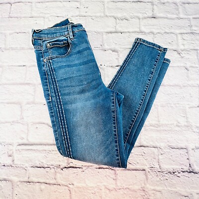 #ad Garage Premium Ultra High Rise Skinny Jeans Size 11 Side Seamed Medium Wash $22.25