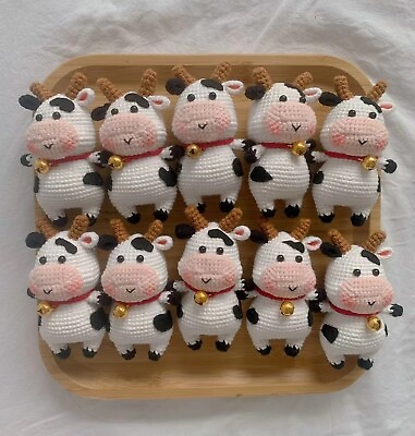 #ad Handmade crochet small cow handicraft pendants cow $14.92