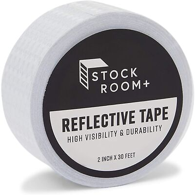 #ad #ad White Reflective Tape 2 In x 30 FT Outdoor Reflector Safety Roll for Trailers $10.69