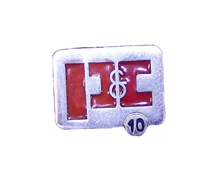 #ad Vintage Sterling Silver Red Enamel P amp; C 10 Year Service Pin Stamped Schilly $6.09