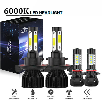 #ad 4pcs LED Bulbs Headlight Fog Light for Ford F150 2004 2014 H13 9008 9145 H10 $39.99