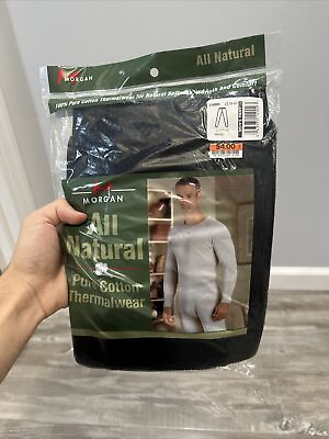 #ad Morgan Pure Cotton Thermal Wear Underwear Sz L Black NIP $17.95