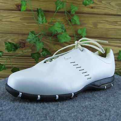 #ad Nike Air Women Golf Cleats Shoes White Leather Lace Up Size 6 Medium $28.00
