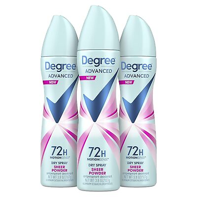 #ad Degree Advanced Antiperspirant Deodorant Dry Spray 72 Hour Sweat Odor Case of 3 $18.99