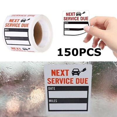 #ad Oil Change Service Reminder Stickers Window Lite Stock 150 Labels Roll $3.49