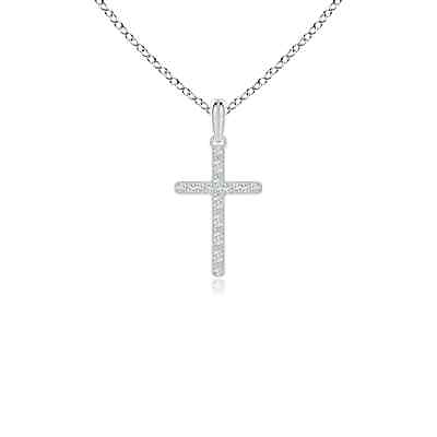 #ad ANGARA G VS2 Natural Diamond Latin Cross Pendant Necklace in 14K White Gold $728.10