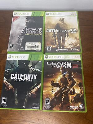 #ad XBox 360 Game lot 4 Call Of Duty Modern Warfare 2 Gear of Wars 2 Medal of Honor $28.00