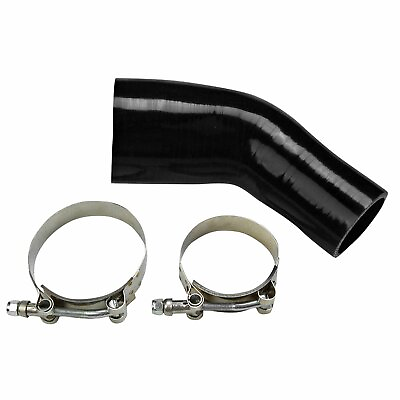 #ad 4quot; to 3 Inch 45 Degree Silicone Pipe Intercooler Coupler Hose Turbo BlackClamp $11.21