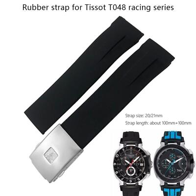 #ad Rubber Silicone Watch Strap Waterproof Sports Watch Bands for Tissot T048 T race $27.80