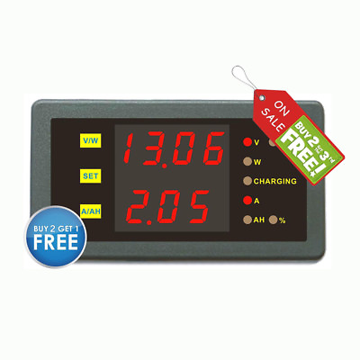 DC 120V 200A Volt Amp Combo Meter Battery Charge Discharge Indicator With Shunt $31.50