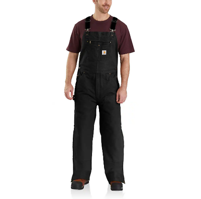 #ad Carhartt Black Washed Duck Insulated Bib Overall Warmth3 L Regular $49.99