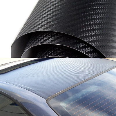 #ad 3D Twill Weave Dry Matte Black Carbon Fiber Vinyl Wrap Air Release Bubble Free $13.98