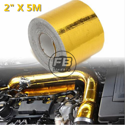 #ad 2quot;x15#x27; Roll Self Adhesive Reflective Gold High Temperature Heat Shield Wrap Tape $9.99