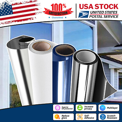 #ad Self Adhesive Frosted White Matte Window Film Tint Uncut Roll For Home Glass US $14.99