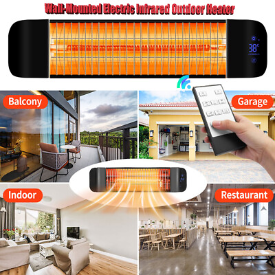 #ad Infrared Wall Mounted Electric Outdoor Indoor Space Heater Remote Control 1500W $75.99