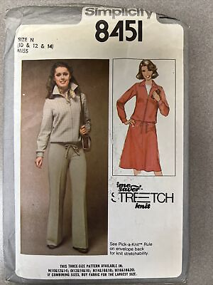 #ad Simplicity 8451 Pattern Vintage Pants ALine Skirt Jacket Casual Size 10 14 Uncut $9.51