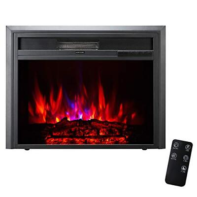 #ad 32 Inch Insert Electric Fireplace Heater with Remote Control LED Rolling Fla... $321.03