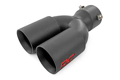 #ad Rough Country Black Dual Exhaust Tip 304 Stainless Steel 2.5 3quot; 96050 $59.95