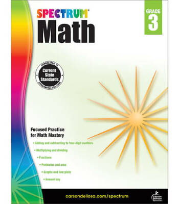 #ad Spectrum Math Workbook Grade 3 Paperback By Spectrum GOOD $4.51