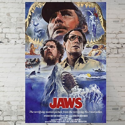 #ad Jaws movie poster Steven Spielberg poster 11x17quot; Wall Art Trendy Poster $14.90