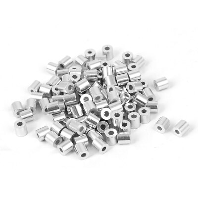 #ad #ad 1.5mm Hole Steel Wire Rope Aluminum Ferrules Sleeves 4mm Long 100pcs $8.00