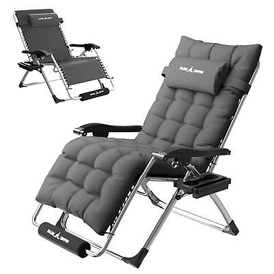 #ad Zero Gravity Chair with Removable Cushion amp; Tray XL 29In Patio Folding Recli... $131.68