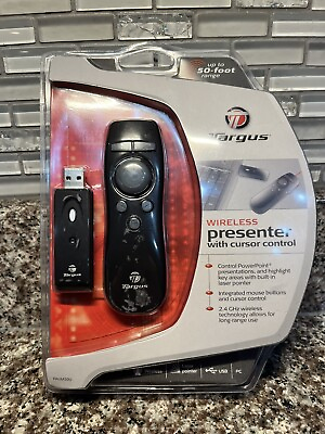 #ad New Targus Wireless Mouse Presenter w Laser Pointer 50 Foot Range PAUM30U $19.90