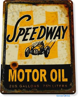 #ad Speedway Motor Oil Garage Gas Retro Vintage Rustic Wall Decor Metal Tin Sign $17.99
