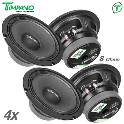 #ad 4x Timpano Audio TPT MD8 8 Pro Audio Midrange Speaker 8 Inch 8 Ohm 2800w Package $139.80