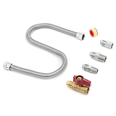 #ad Gas Appliance Hook Up Kit Brass Flexible Gas Connector Garage Heaters Wall Mount $28.99