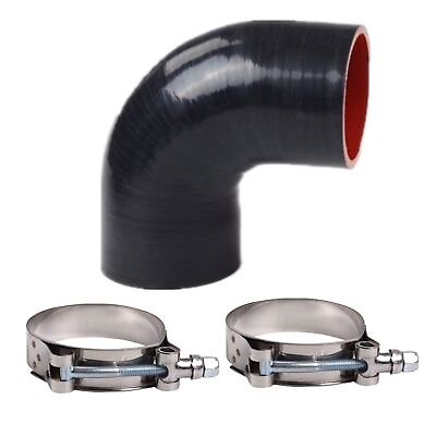 #ad 4quot; 102MM 90 Degree Elbow Coupler Silicone Hose Intake Intercooler Pipe Clamps $15.29