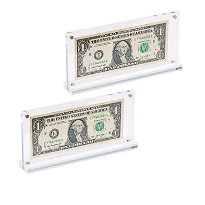 #ad 2Pack Acrylic Dollar Bill Display Frame Currency Paper Money Holder Display Case $23.18