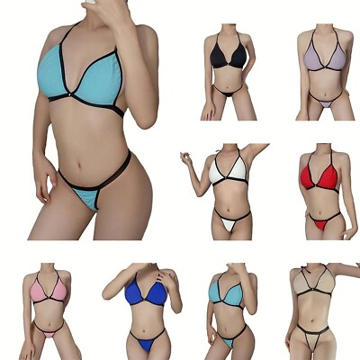 #ad Sexy Women G String Thong Bikini Set Underwear Beach Swimwear Nightwear $10.33