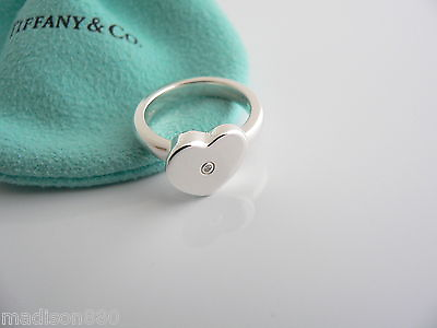 #ad Tiffany amp; Co Silver Picasso Diamond Modern Heart Ring Band Sz 6 Gift Love Pouch $248.00