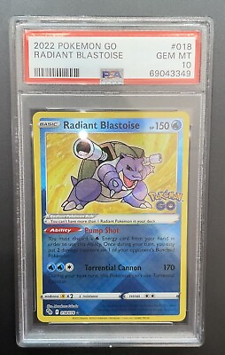 #ad PSA 10 GEM MINT Radiant Blastoise 018 078 Pokémon GO Shiny Holo Rare Pokémon TCG $38.00