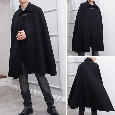 #ad Fashion Men Punk Batwing Top Cape Cloak Poncho Casual Loose Coat Jacket Overcoat $32.43
