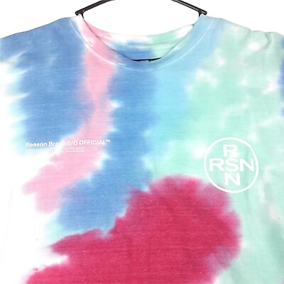 #ad Reason Brand C O Official T Shirt Tie Dyed Large NWOT Crewneck Spellout * $10.49