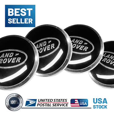 #ad 4Pc For Range Rover Sport Badge Center Caps Gloss Black Wheel Hub Caps 63mm $19.99